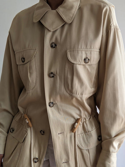Vintage Sand Twilled Silk Chore Jacket