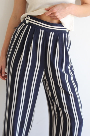 Rare Vintage Striped Silk Wide Leg Pant