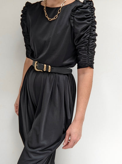 Statement Vintage Onyx Pleated Jumpsuit
