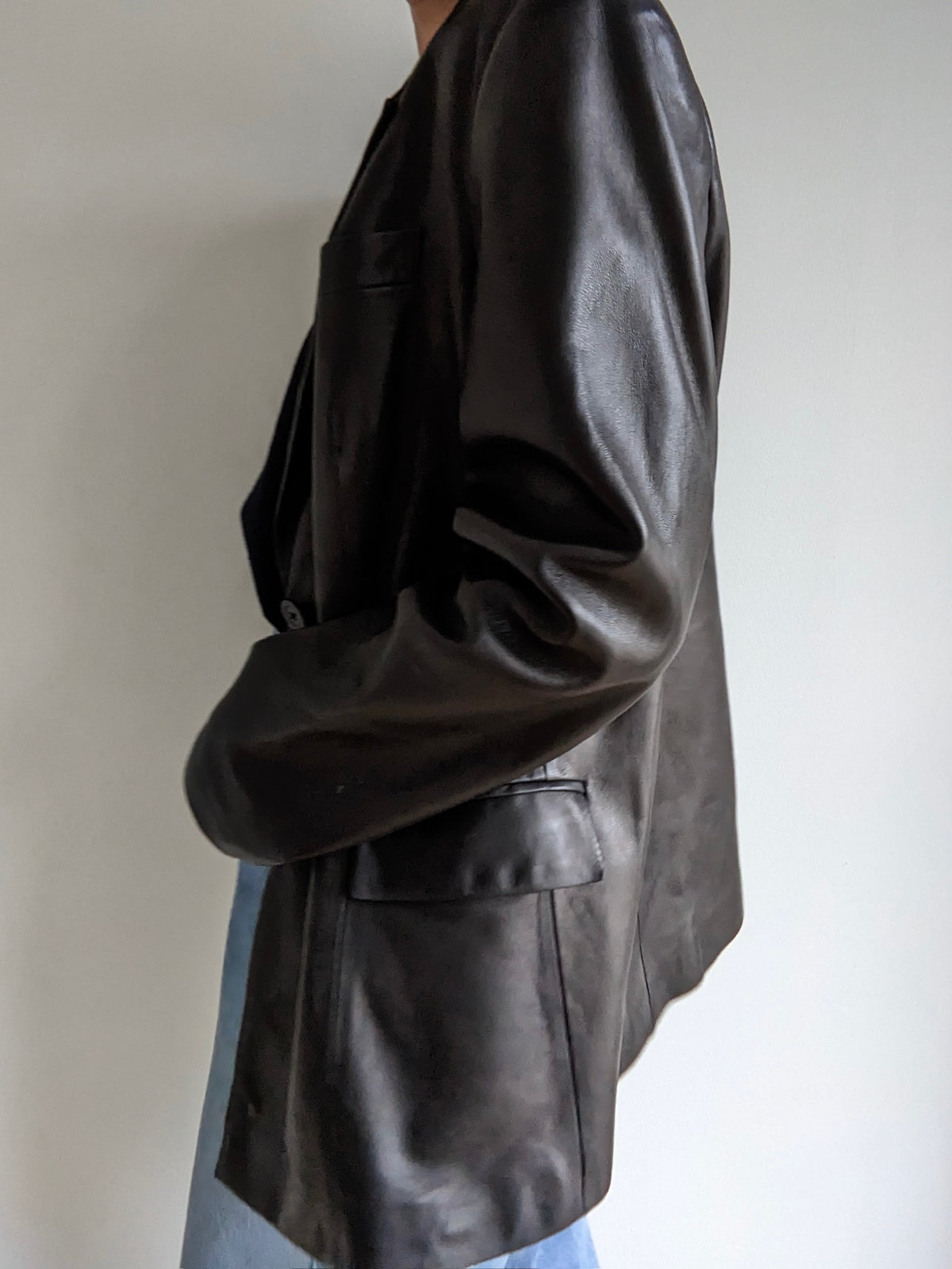 Vintage Onyx Lambskin Leather Jacket