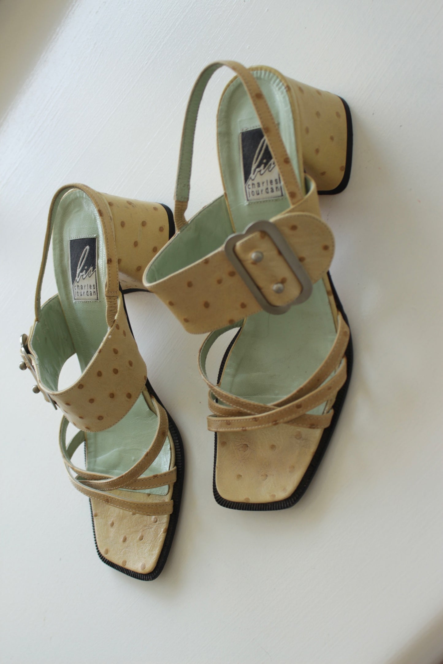 Favorite 90s Charles Jourdan Ostrich Heeled Sandal