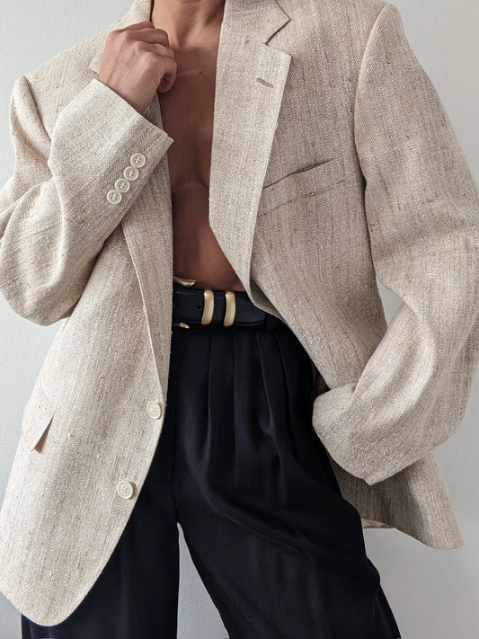 Beautiful Vintage Woven Silk Blazer