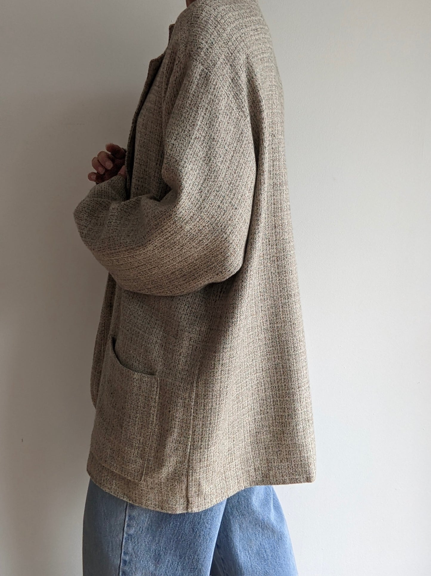 Vintage FLAX Woven Linen & Wool Jacket