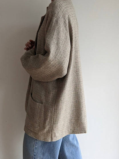 Vintage FLAX Woven Linen & Wool Jacket