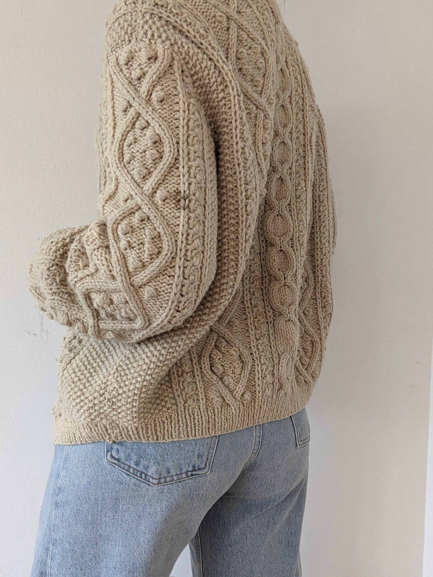 Beautiful Vintage Oat Wool Cardigan