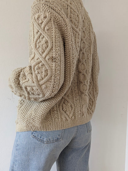 Beautiful Vintage Oat Wool Cardigan