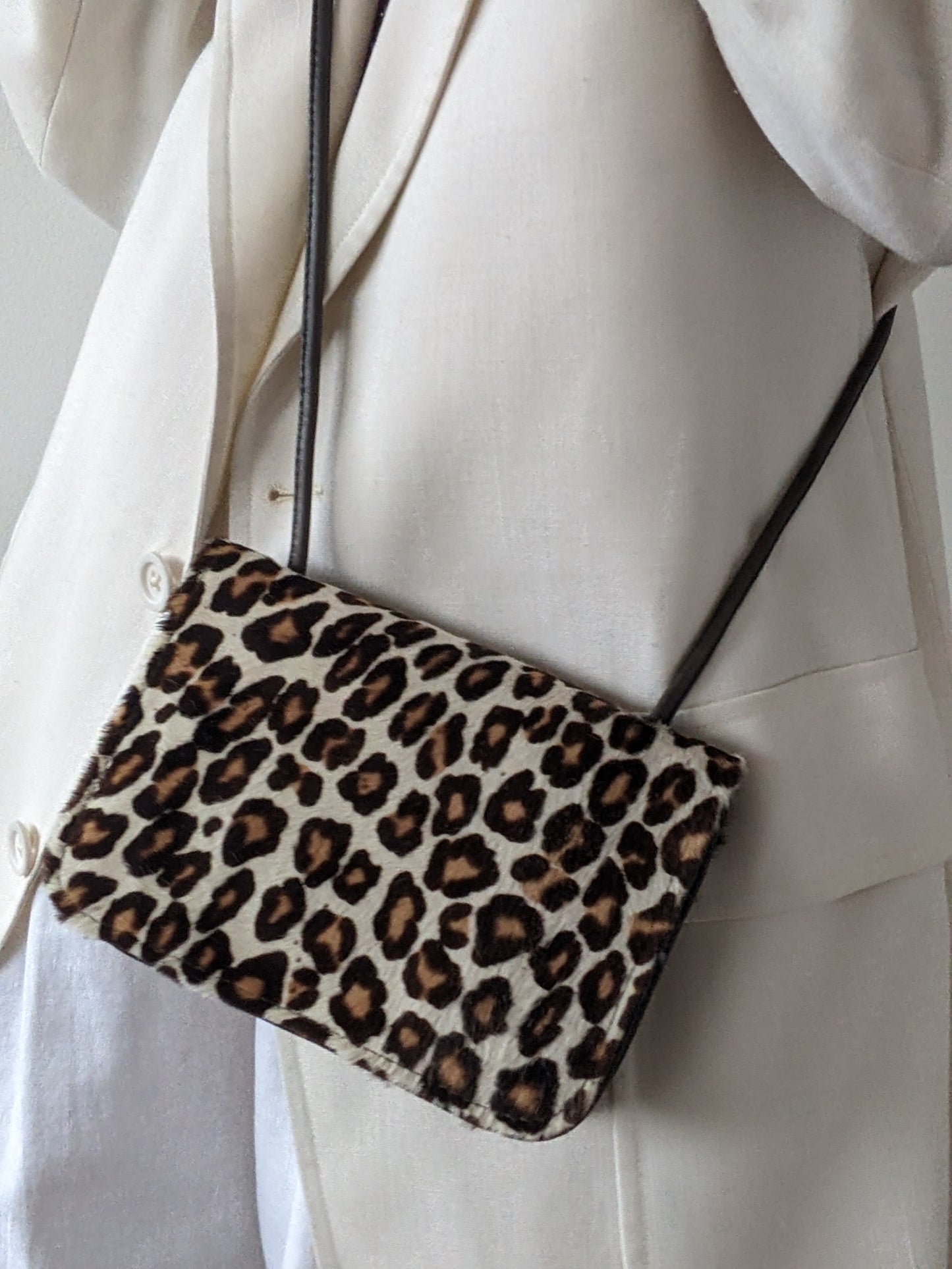 Vintage Donald J. Pliner Printed Calf Hair & Leather Purse