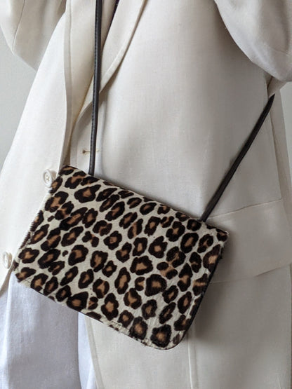Vintage Donald J. Pliner Printed Calf Hair & Leather Purse