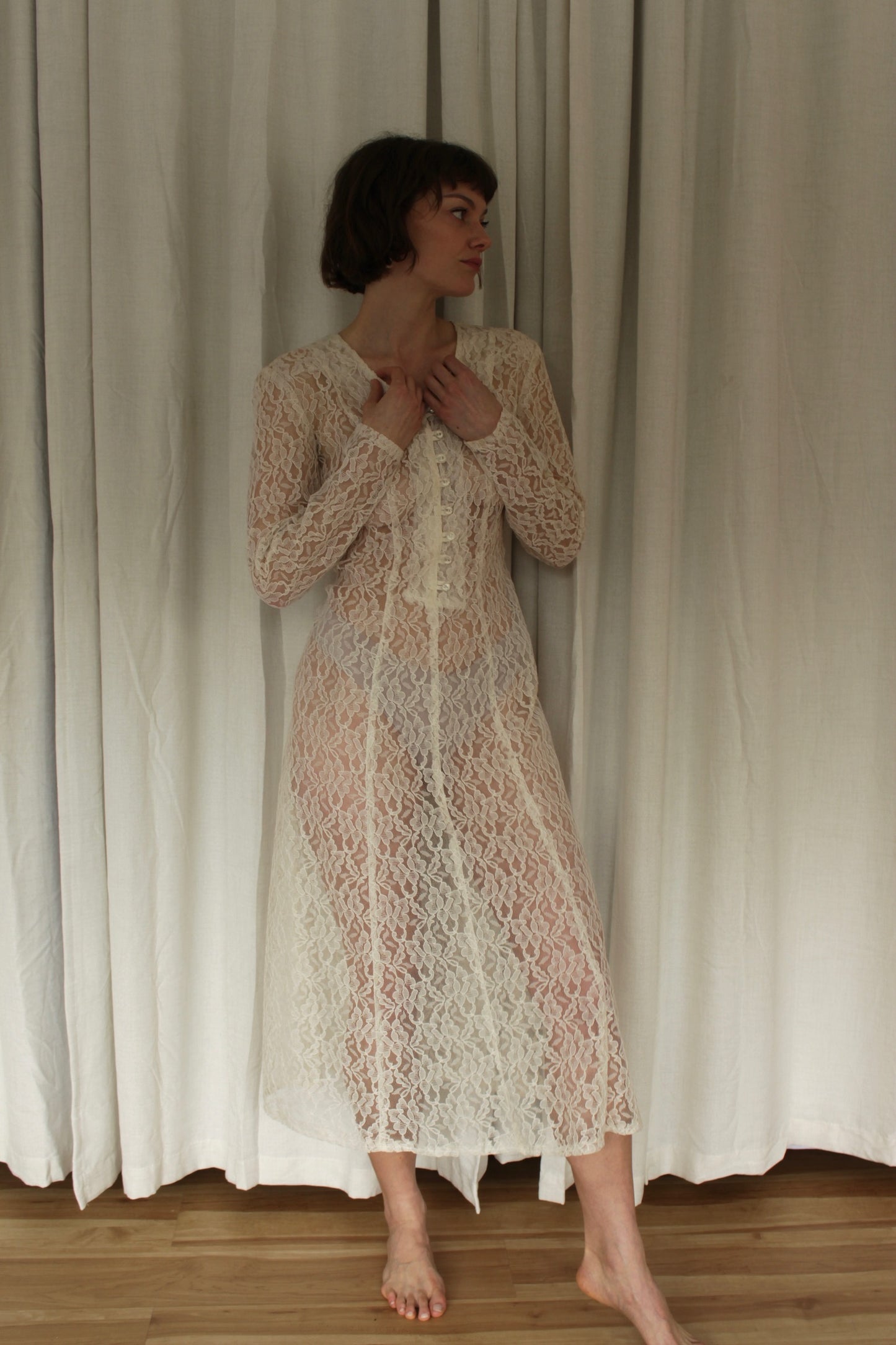 Incredible Vintage Sheer Lace Dress
