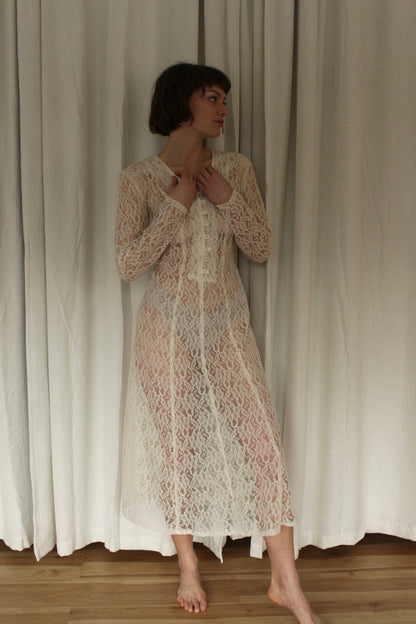 Incredible Vintage Sheer Lace Dress