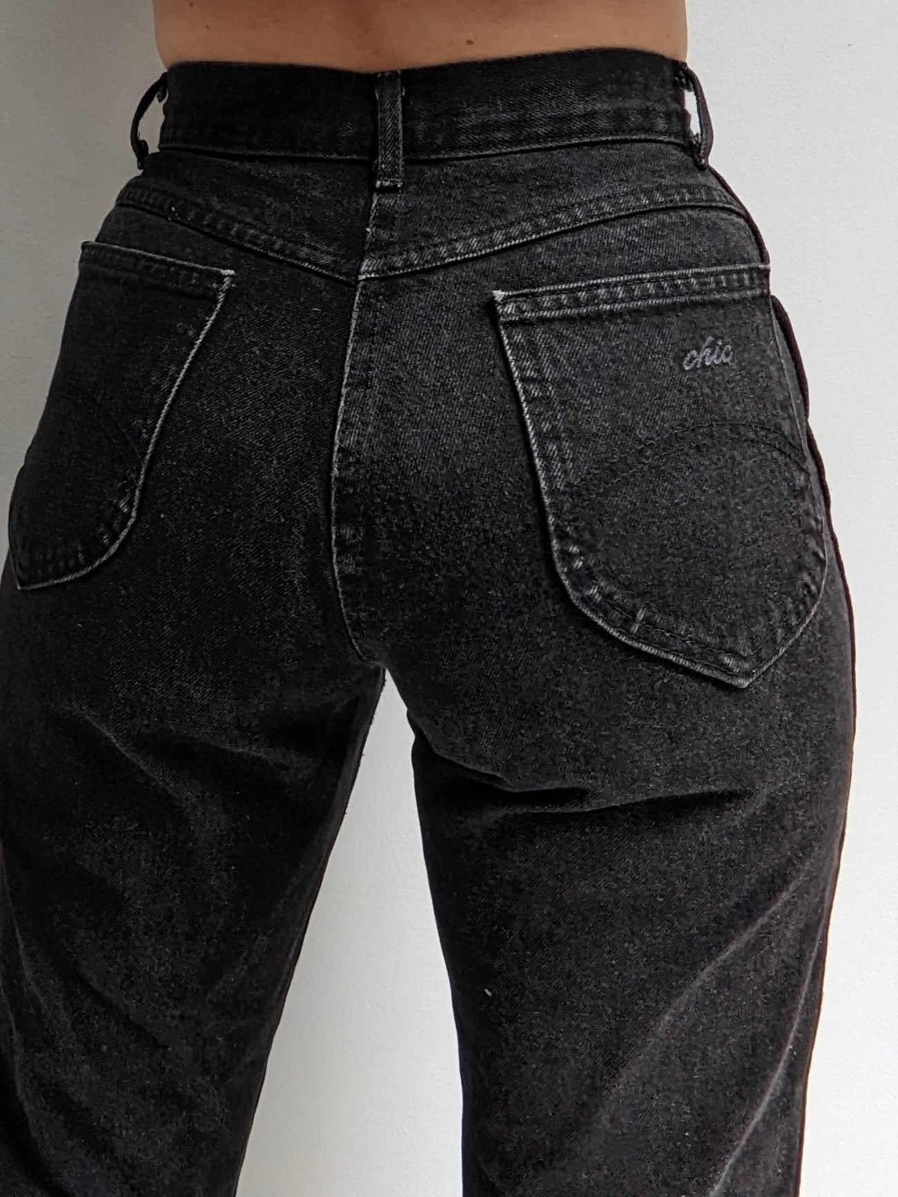 90s Black High Rise Denim