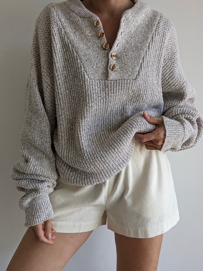 Favorite Vintage Marled Oat Henley