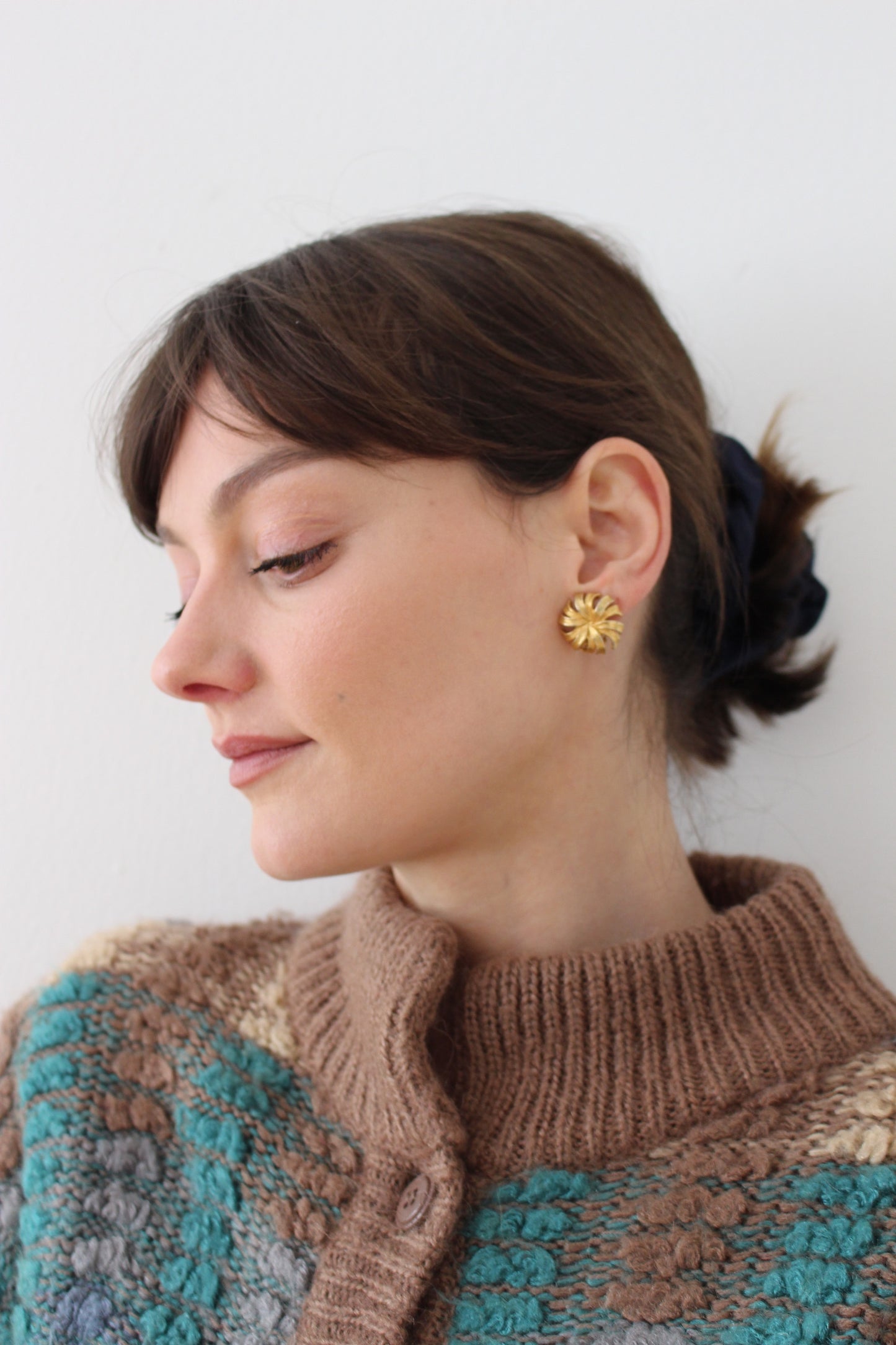 Vintage Gold Floral Earrings