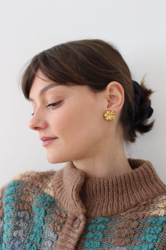 Vintage Gold Floral Earrings