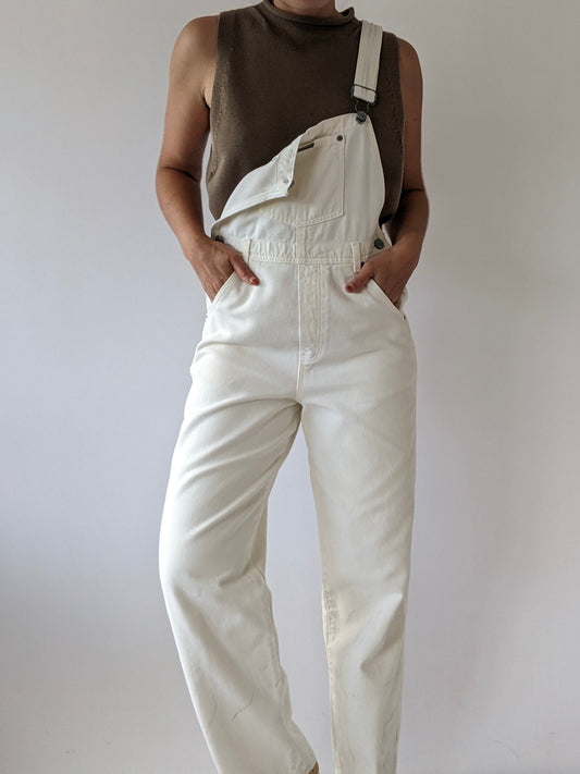 Vintage Calvin Klein White Denim Overalls