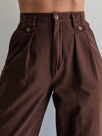 Vintage Palmetto's Cocoa Pleated Trousers
