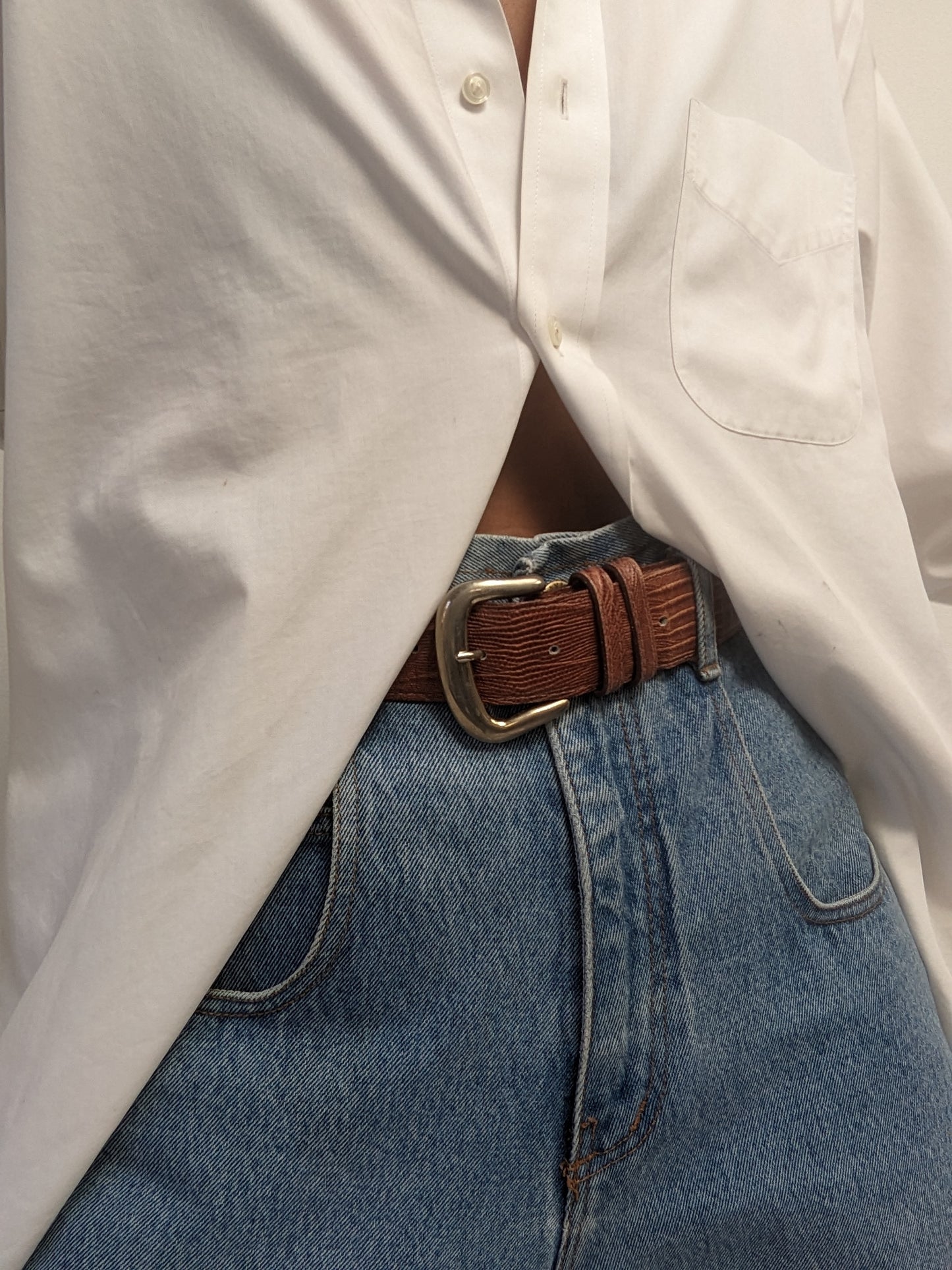 Vintage Whiskey Reptile Embossed Leather Belt