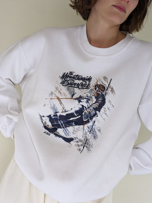 Vintage "Mountainside" Skier Printed Sweatshirt