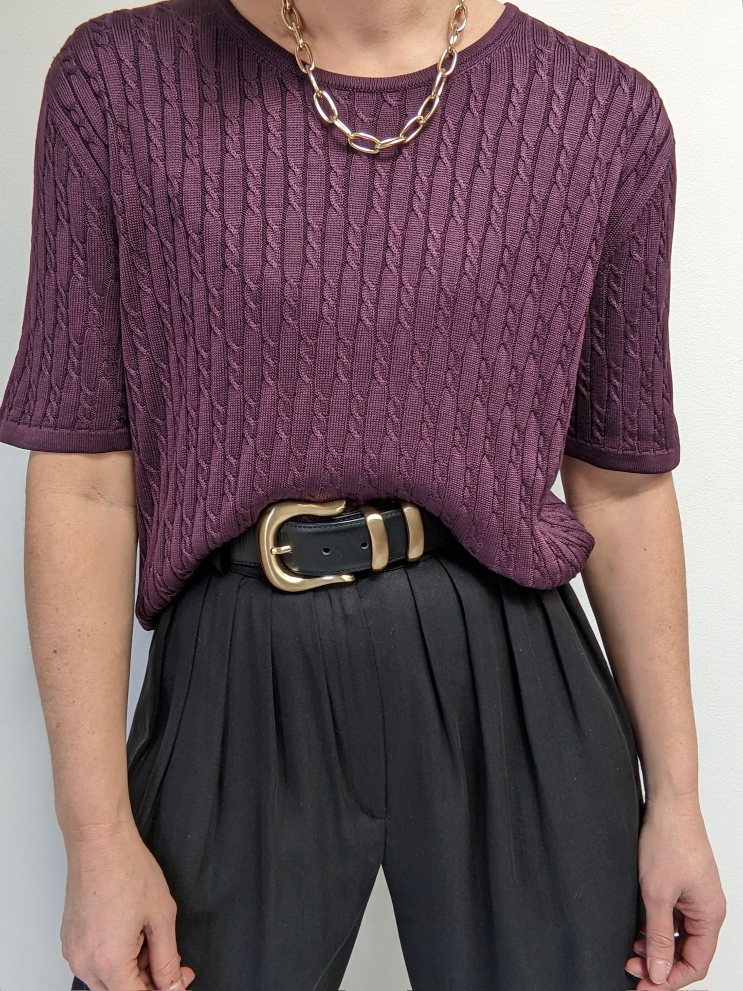 Vintage Plum Silk Cardigan Twin Set