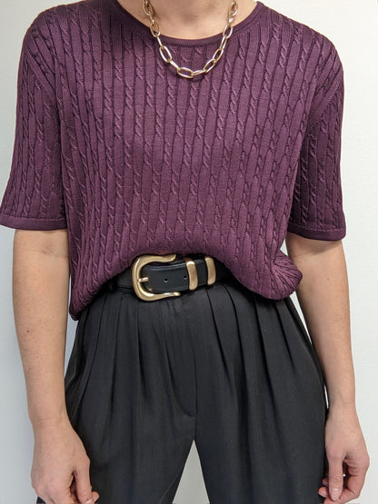 Vintage Plum Silk Cardigan Twin Set