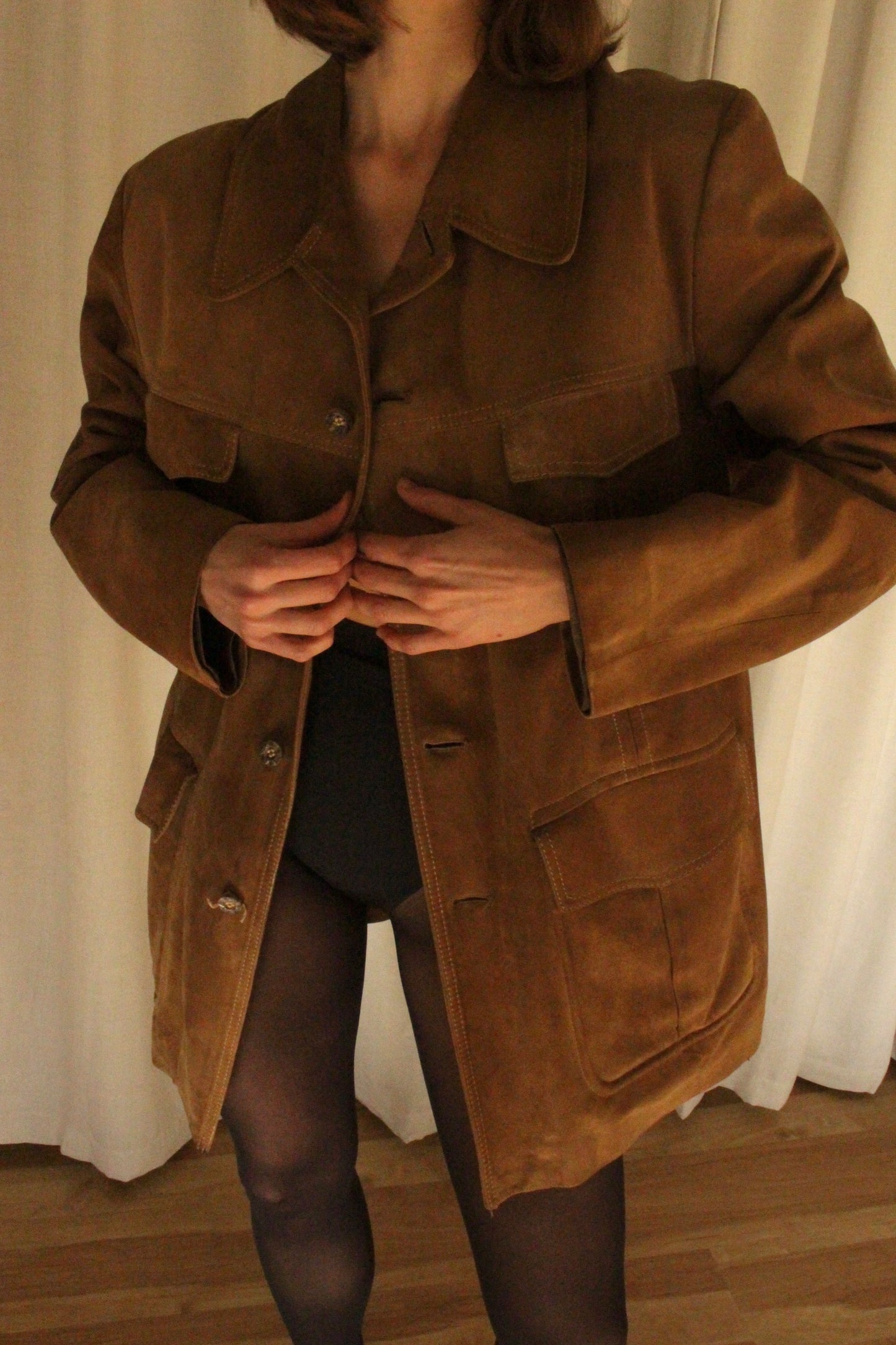 Vintage Russet Suede Chore Coat