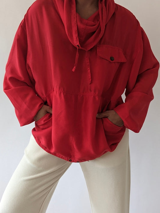 Vintage Cherry Silk Popover