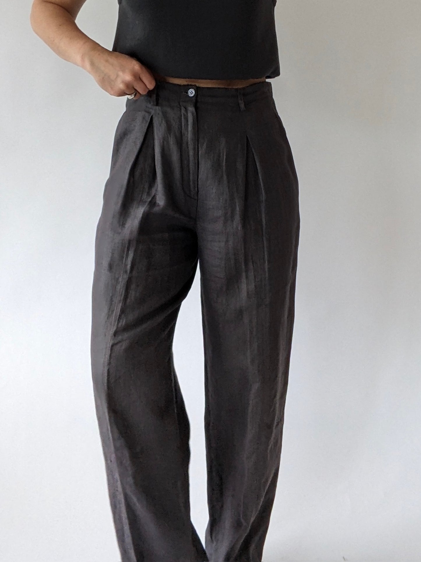 Vintage Smoke Linen Trousers