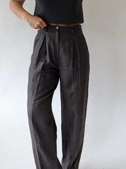 Vintage Smoke Linen Trousers