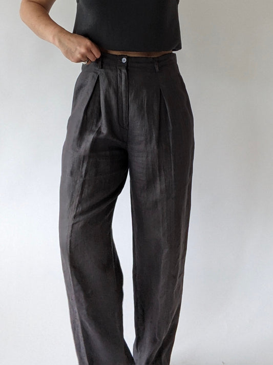 Vintage Smoke Linen Trousers