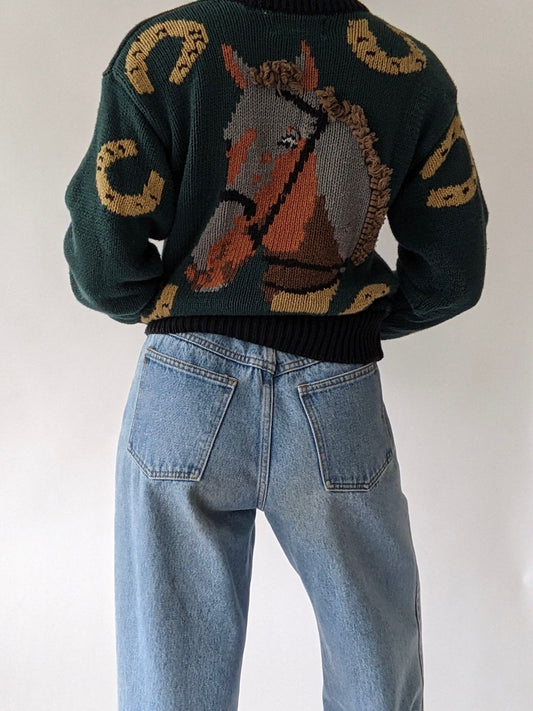 Favorite Vintage Equestrian Graphic Sweater