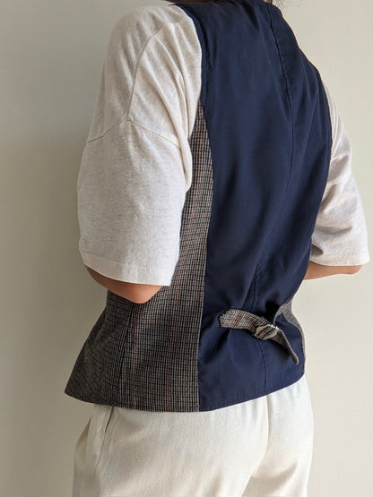 Plaid Wool Pocket Vest