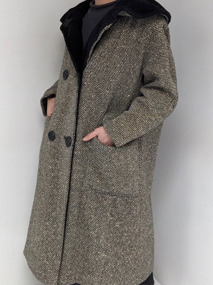 Stunning Vintage Salt & Pepper Tweed Wool Coat