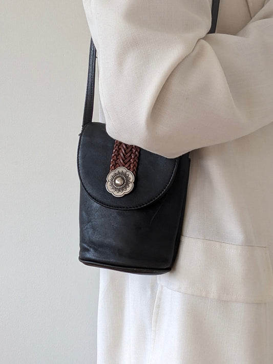 Vintage Brighton Two-Toned Leather Crossbody Bag