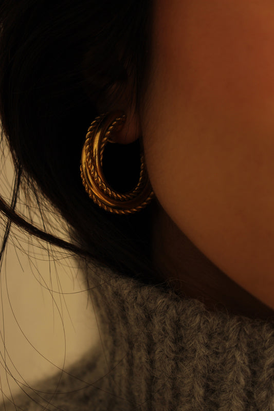 Favorite Vintage Twisted Gold Coil Hoop Earrings