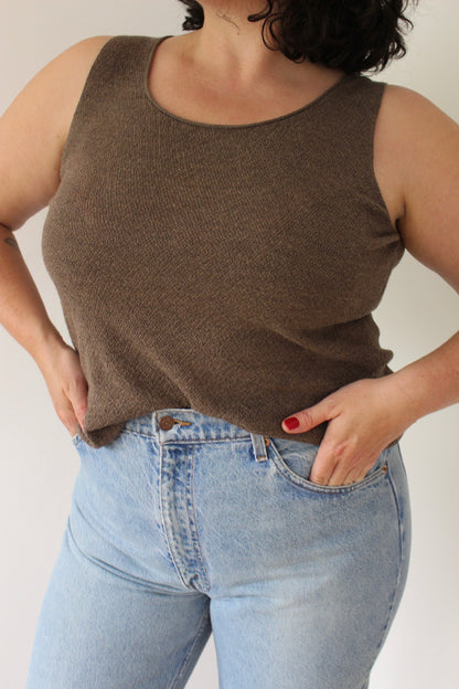 Eileen Fisher Cocoa Woven Wool Tank