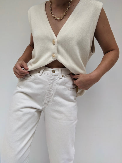 Vintage Bone White Denim