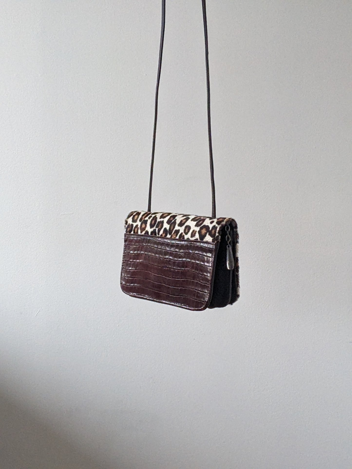 Vintage Donald J. Pliner Printed Calf Hair & Leather Purse