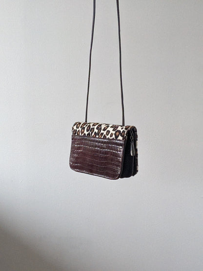 Vintage Donald J. Pliner Printed Calf Hair & Leather Purse