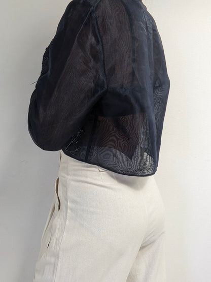 Beautiful Vintage Sheer Beaded Blouse