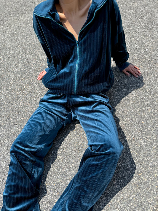 Favorite Vintage Emerald Striped Christian Dior Velour Track Suit