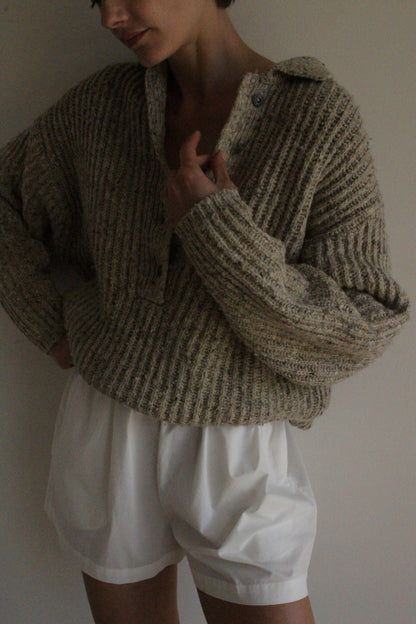 Favorite Vintage Speckled Wool Henley