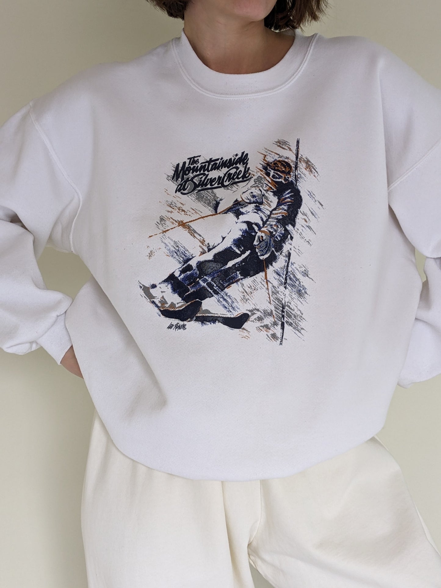 Vintage "Mountainside" Skier Printed Sweatshirt