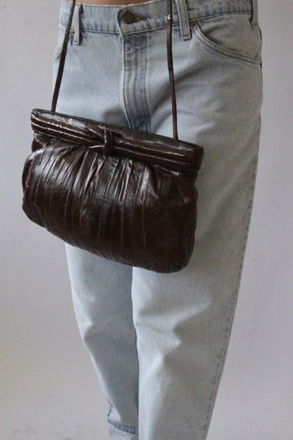 Vintage Supple Genuine Eelskin Clutch Bag