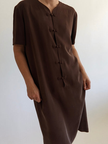 Vintage Cocoa Silk Dress