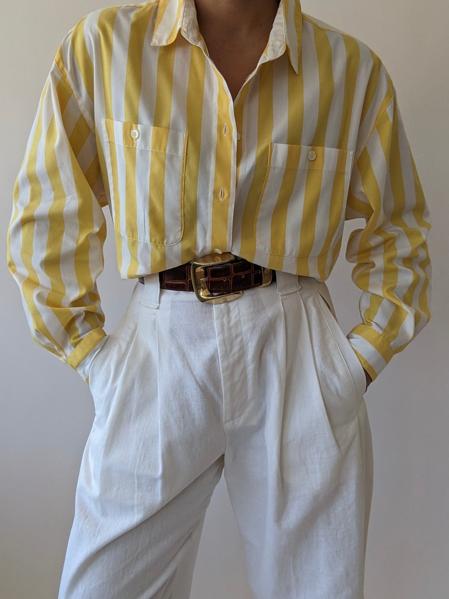 Vintage Yuzu Striped Pocket Shirt