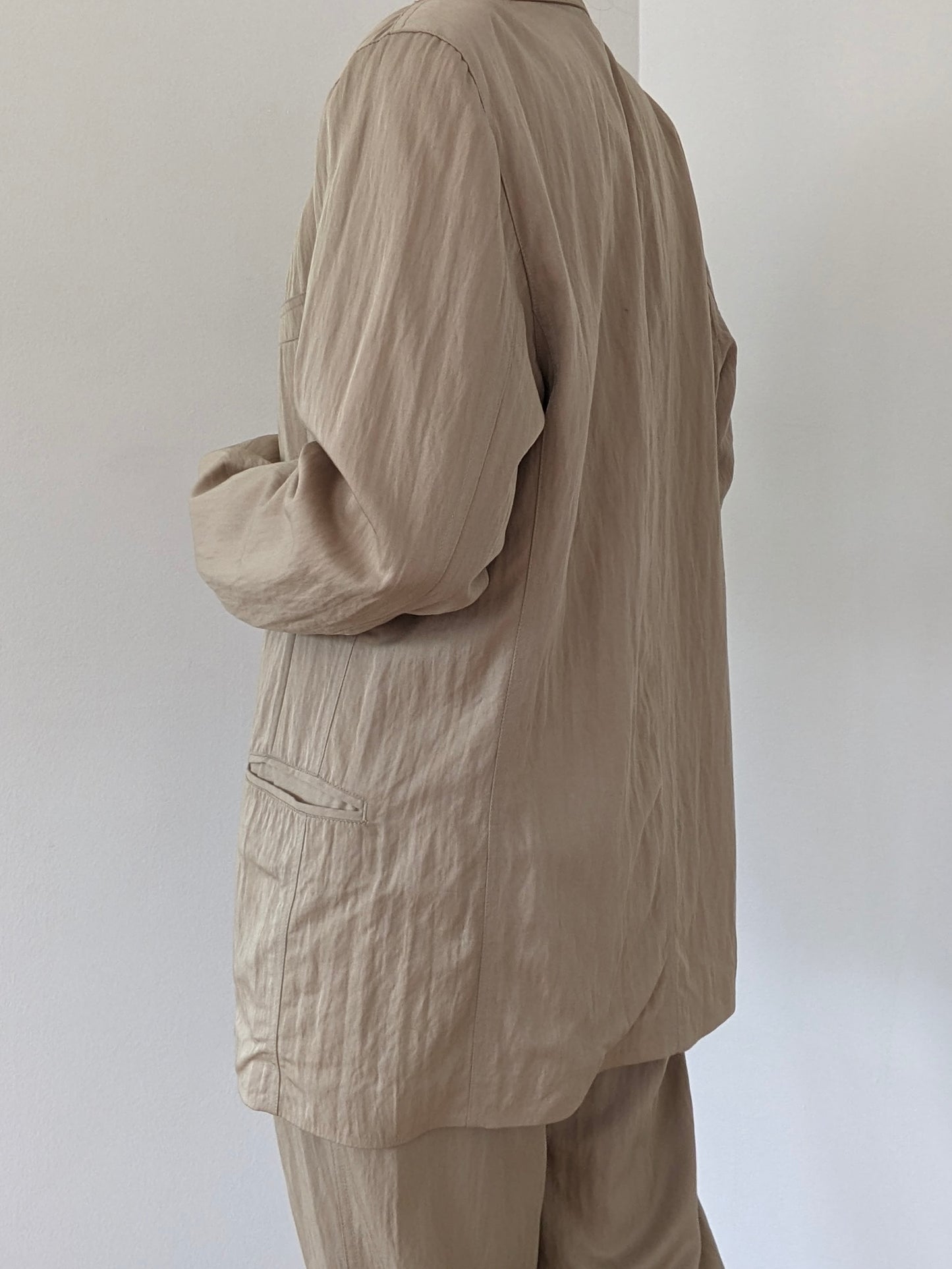 VIntage Khaki Pleated Pantsuit