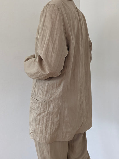 VIntage Khaki Pleated Pantsuit