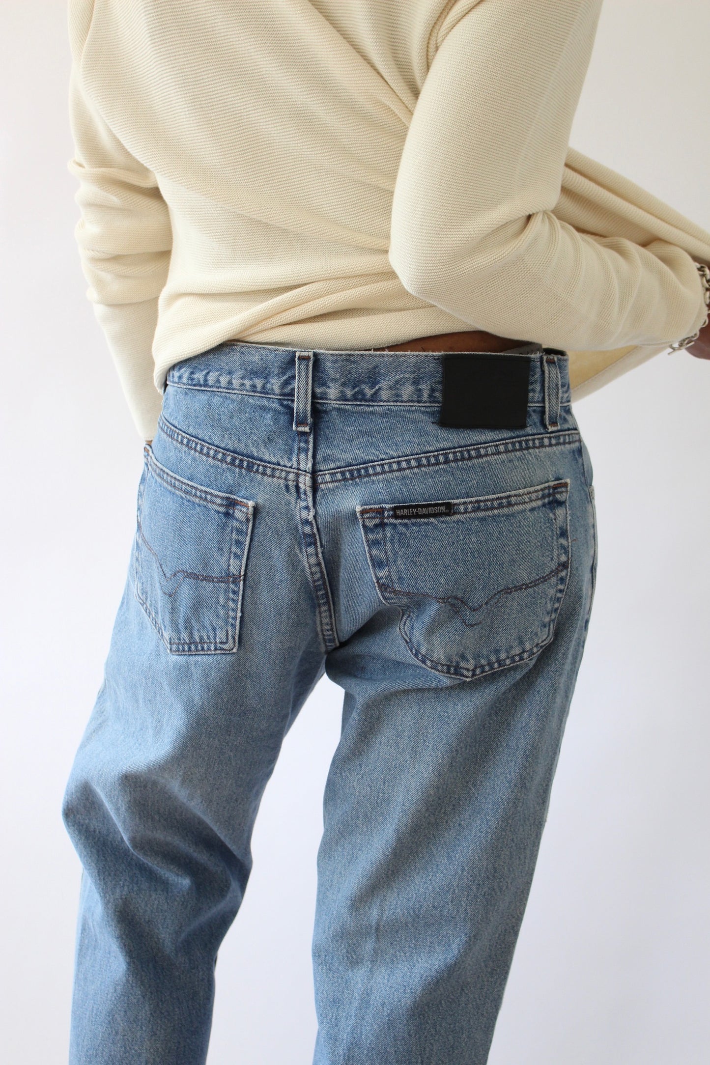 Vintage Harley Davidson Blue Jeans