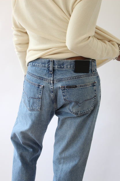 Vintage Harley Davidson Blue Jeans