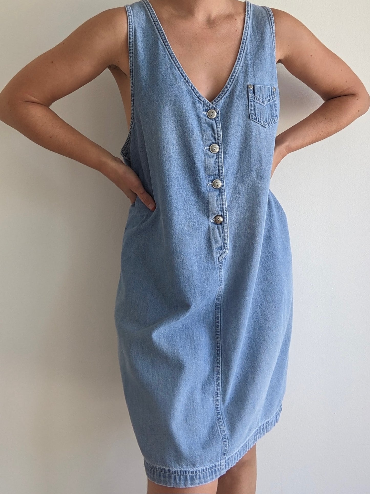 90s Sleeveless Denim Dress
